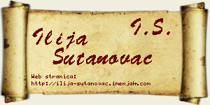Ilija Šutanovac vizit kartica
